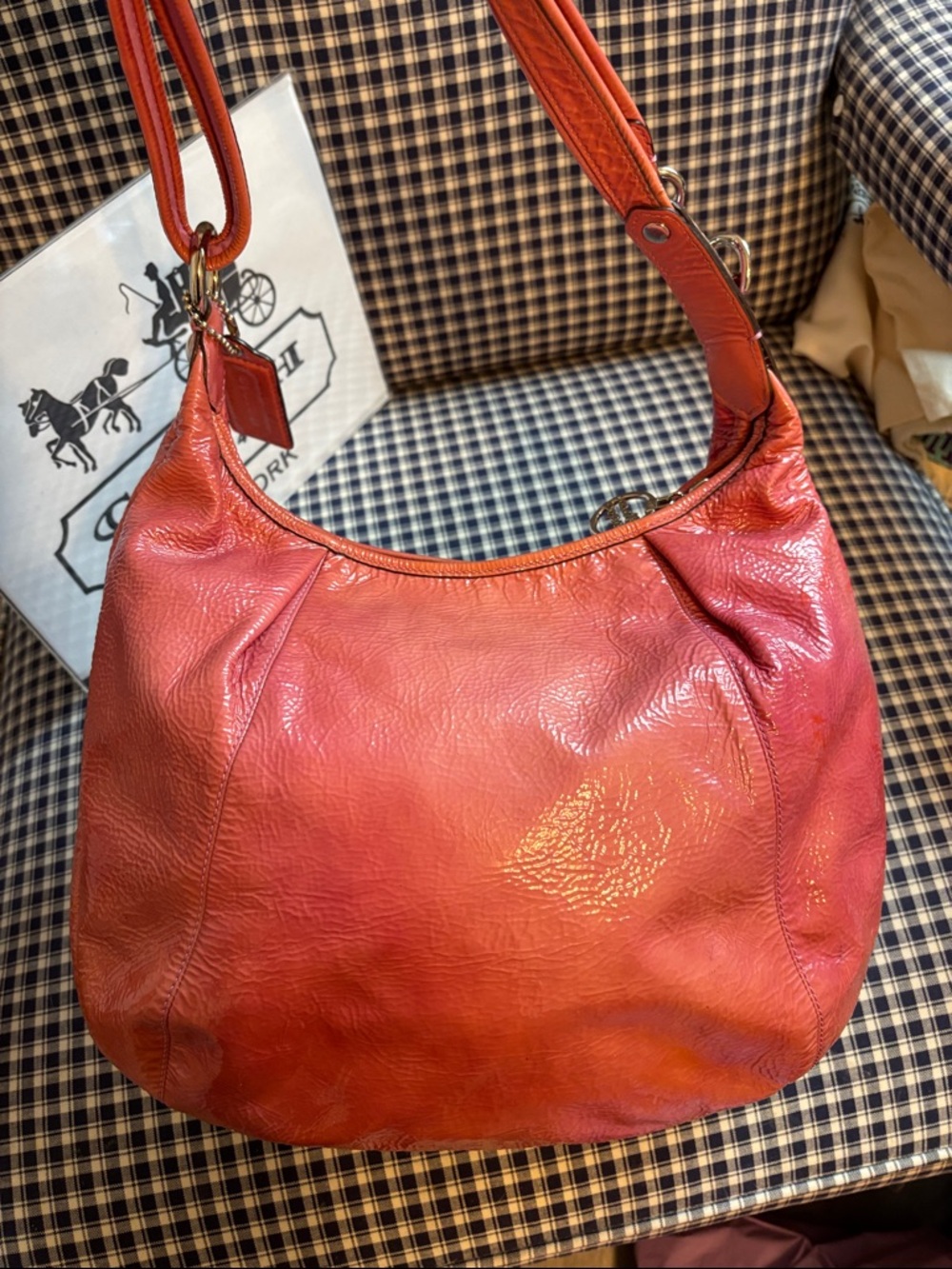 Coach poppy “jazzy” patent  Leather Shoulder Bag in mauve - Picture 10 of 14